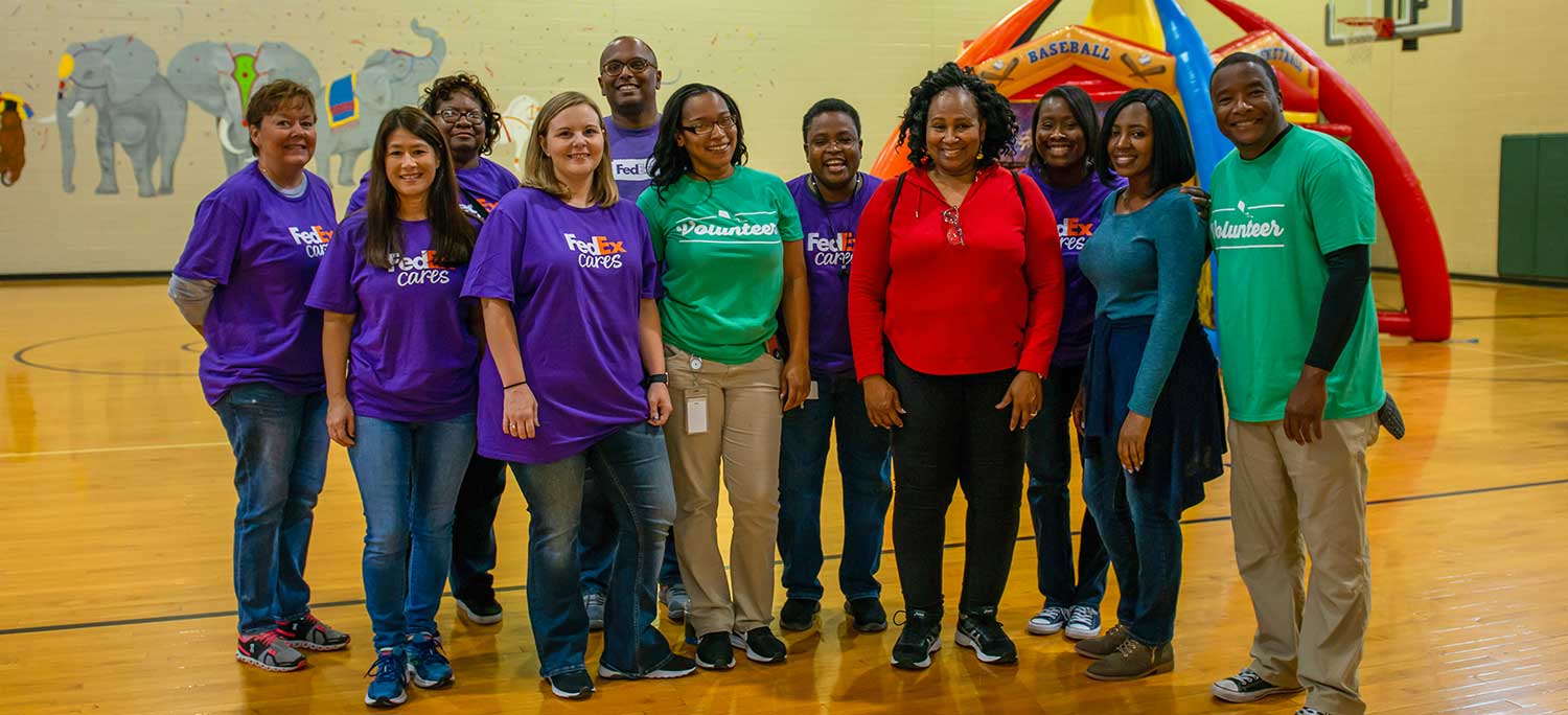FedEx and Youth Villages staff for FedEx Cares Day