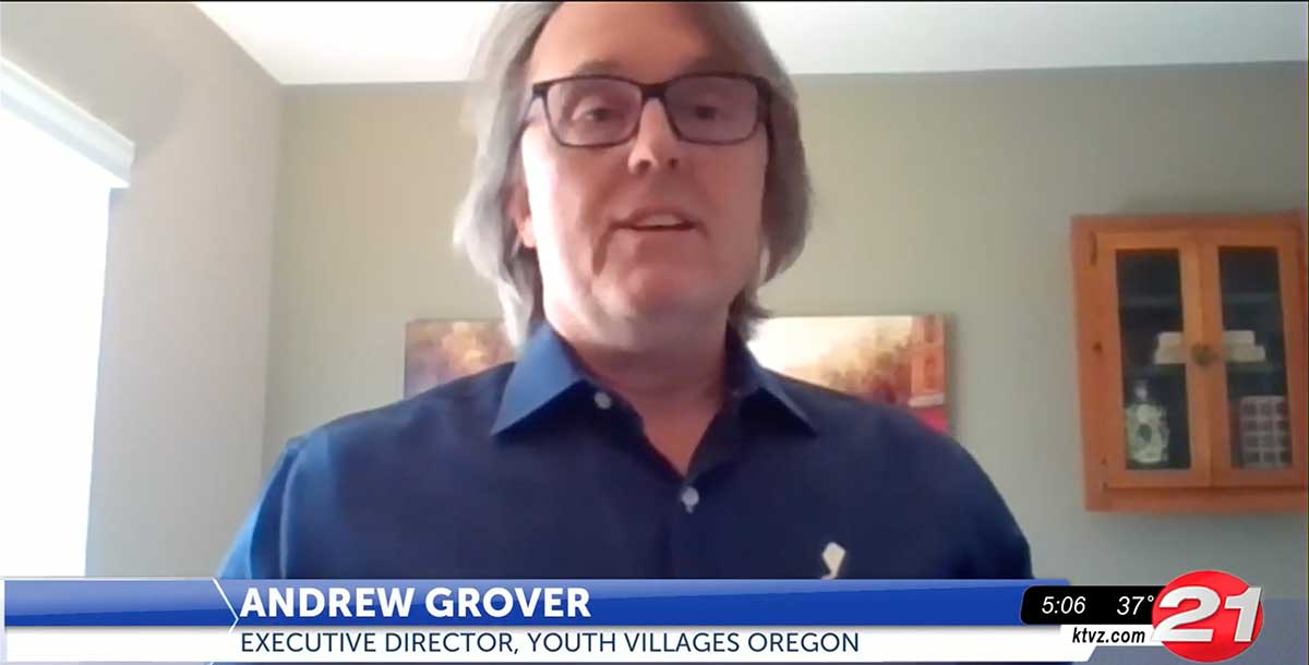 Andrew Grover speaking with Oregon KTVZ News