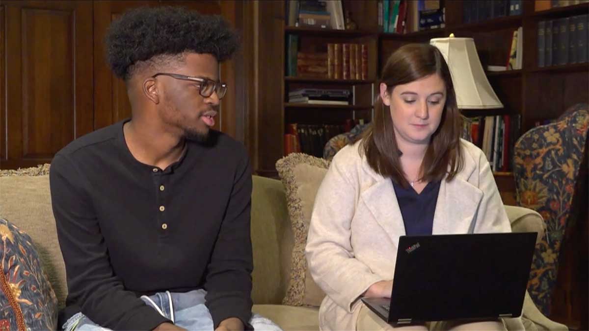 Former foster youth Brandon and LifeSet specialist, Claudia sit down for interview