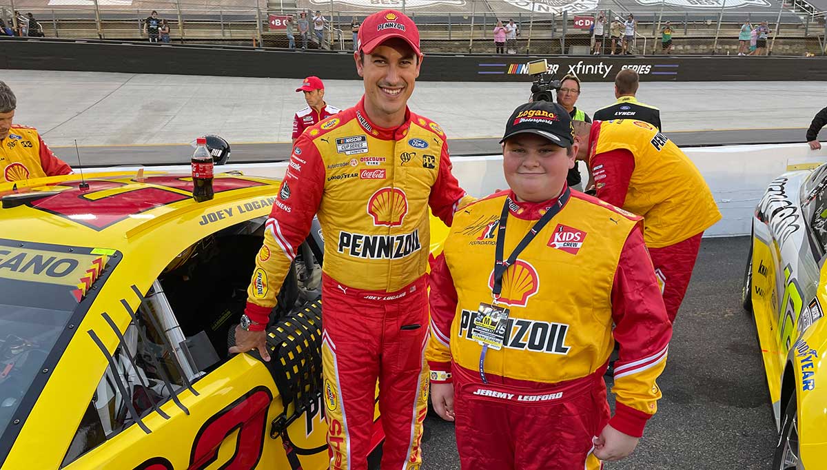 NASCAR driver Joey Logano with Jermey