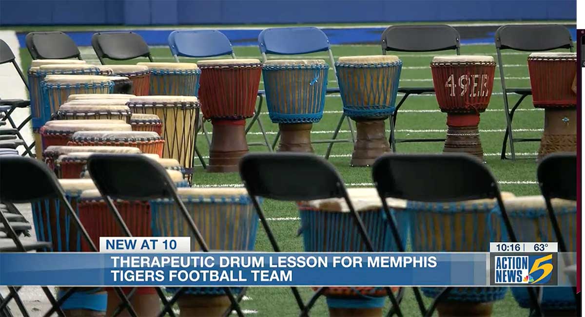 Action 5 News covers the Tigers Football team African Drumming taught by Youth Villages