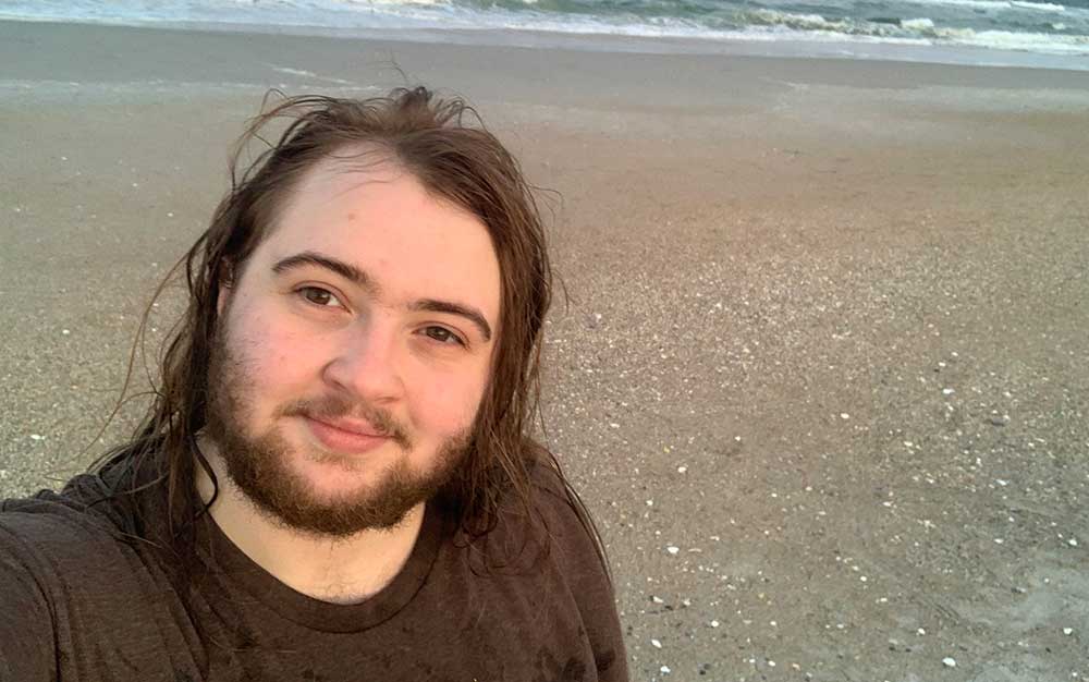 LifeSet participant, Charlie, at the beach