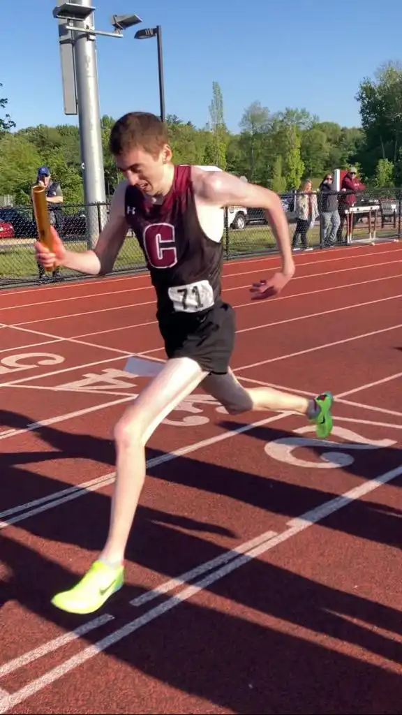 LifeSet participant, Garrett, running a track race