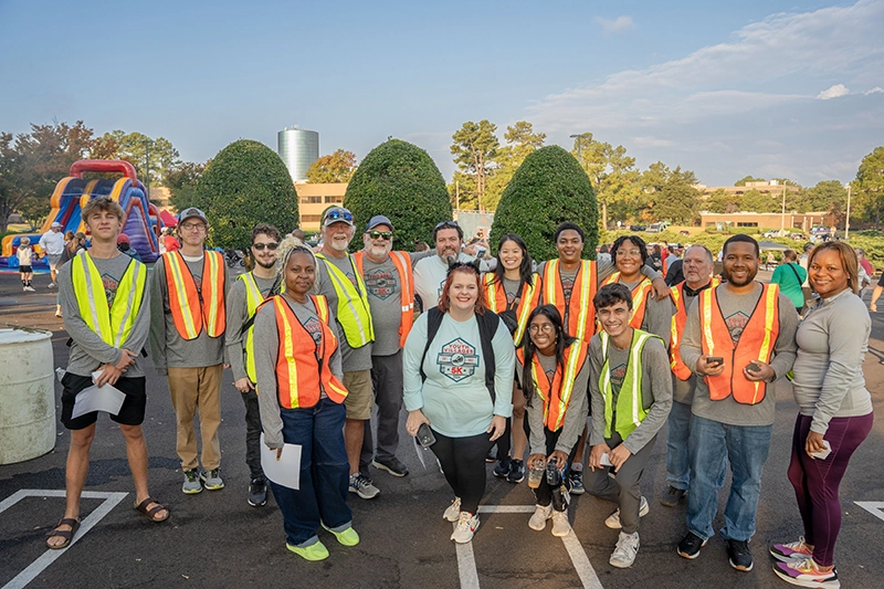 group of volunteers at Youth Villages event