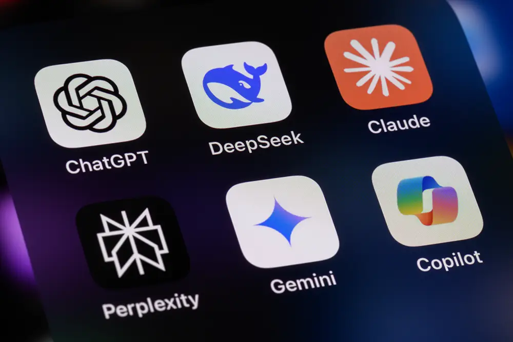AI chat apps on a smart phone