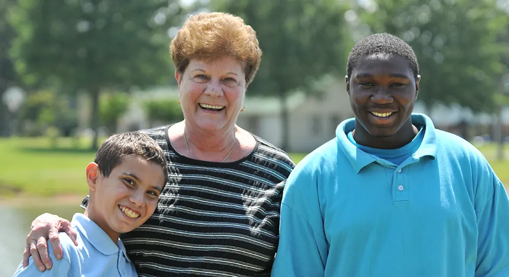 Sister Barbara Spencer with youth