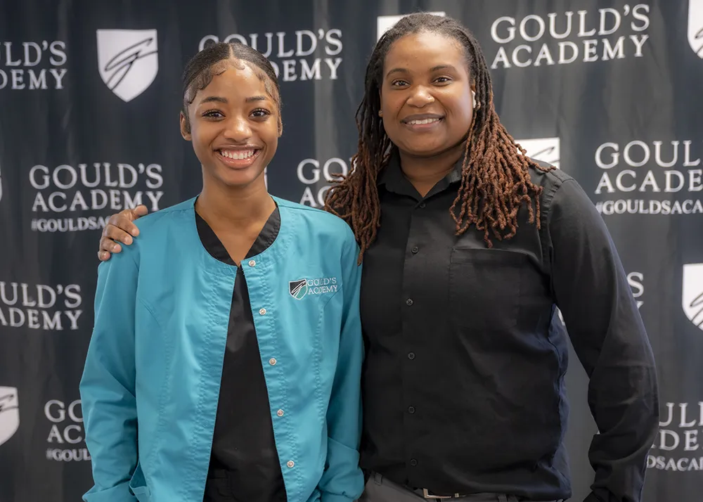 Kauna and her LifeSet specialist at her Goulds Academy graduation